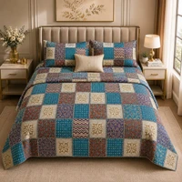 MOCA by Monte Carlo Comfort 100% Pure Cotton Double Bed Bedsheet with 2 Pillow Covers | Premium Multicolor Patchwork Printed Bedding Set (90 × 100 Inches) thumbnail