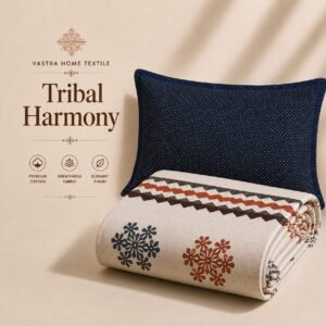 VASTRA Tribal Harmony 100% Pure Cotton Single Bed Bedsheet with 1 Pillow Cover | Premium Tribal Printed Bedding Set (60 × 90 Inches) thumbnail
