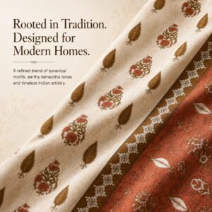 VASTRA Heritage Terracotta 100% Pure Cotton King Size Bedsheet with 2 Pillow Covers | Soft, Breathable & Premium Bedding Set (108 × 108 Inches) thumbnail