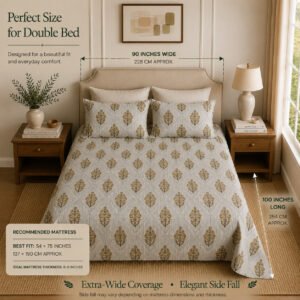 VASTRA Botanical Slate 100% Pure Cotton Double Bed Bedsheet with 2 Coordinated Pillow Covers | Premium Botanical Printed Bedding Set (90 × 100 Inches) thumbnail