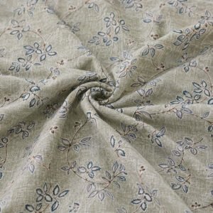 VASTRA Olive Harmony Premium 100% Pure Cotton Double Bedsheet with 2 Coordinated Pillow Covers | Floral Vine Print | 90 x 100 Inches thumbnail