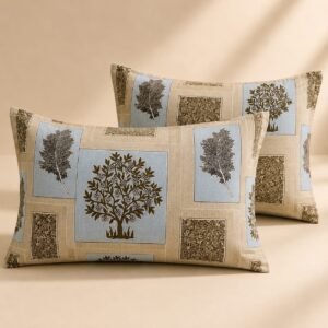 VASTRA Botanical Serenity 100% Pure Cotton King Size Bedsheet with 2 Pillow Covers | Premium Botanical Printed Bedding Set (108 × 108 Inches) thumbnail