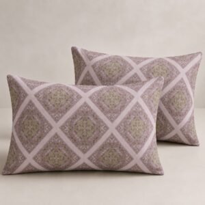 VASTRA Blush Arabesque 100% Pure Cotton King Size Bedsheet with 2 Pillow Covers | Premium Printed Bedding Set (108 × 108 Inches) thumbnail