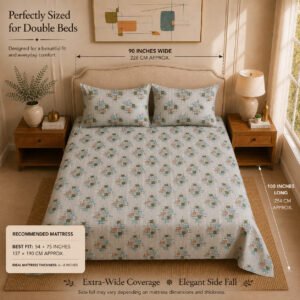 VASTRA Modern Abstract 100% Pure Cotton Double Bed Bedsheet with 2 Pillow Covers | Premium Geometric Printed Bedding Set (90 × 100 Inches) thumbnail