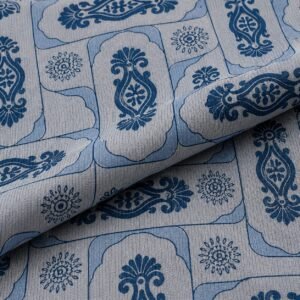VASTRA Midnight Ornament 100% Pure Cotton Double Bed Bedsheet with 2 Pillow Covers | Premium Blue Printed Bedding Set (90 × 100 Inches) thumbnail