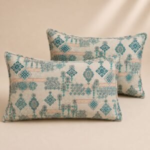 MOCA by Monte Carlo Melody 100% Pure Cotton Double Bed Bedsheet with 2 Pillow Covers | Premium Blue Ethnic Printed Bedding Set (90 × 100 Inches) thumbnail