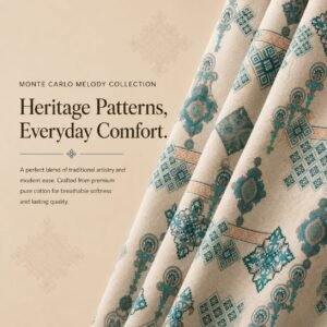 MOCA by Monte Carlo Melody 100% Pure Cotton Double Bed Bedsheet with 2 Pillow Covers | Premium Blue Ethnic Printed Bedding Set (90 × 100 Inches) thumbnail