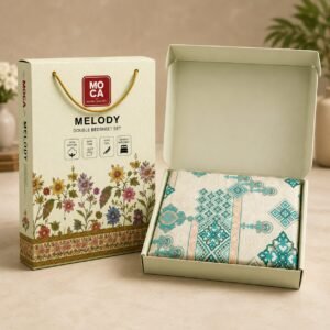 MOCA by Monte Carlo Melody 100% Pure Cotton Double Bed Bedsheet with 2 Pillow Covers | Premium Blue Ethnic Printed Bedding Set (90 × 100 Inches) thumbnail