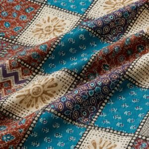MOCA by Monte Carlo Comfort 100% Pure Cotton Double Bed Bedsheet with 2 Pillow Covers | Premium Multicolor Patchwork Printed Bedding Set (90 × 100 Inches) thumbnail