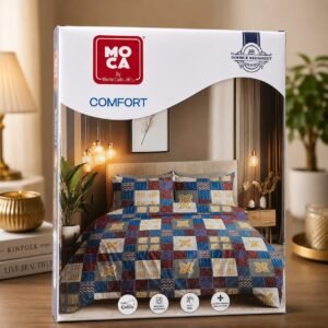 MOCA by Monte Carlo Comfort 100% Pure Cotton Double Bed Bedsheet with 2 Pillow Covers | Premium Multicolor Patchwork Printed Bedding Set (90 × 100 Inches) thumbnail