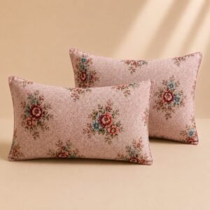 VASTRA Rose Meadow 100% Pure Cotton Double Bed Bedsheet with 2 Pillow Covers | Soft Floral Printed Bedding Set (90 x 100 Inches) thumbnail