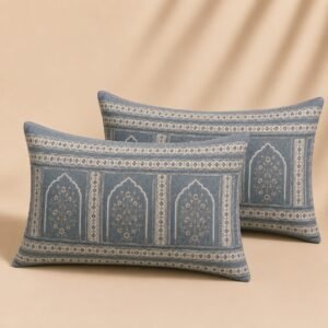 VASTRA Blue Majesty 100% Pure Cotton King Size Bedsheet with 2 Pillow Covers | Premium Blue Printed Bedding Set (108 × 108 Inches) thumbnail
