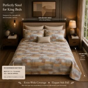 VASTRA Desert Canvas 100% Pure Cotton King Size Bedsheet with 2 Pillow Covers | Premium Abstract Printed Bedding Set (108 × 108 Inches) thumbnail