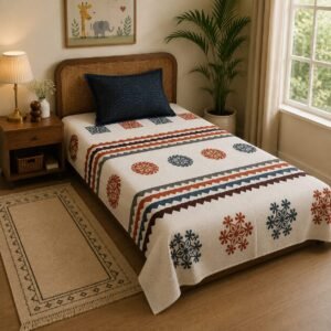 VASTRA Tribal Harmony 100% Pure Cotton Single Bed Bedsheet with 1 Pillow Cover | Premium Tribal Printed Bedding Set (60 × 90 Inches) thumbnail