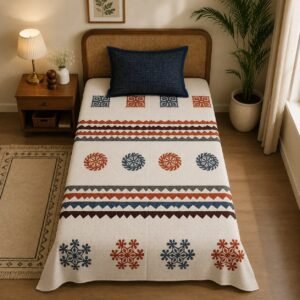 VASTRA Tribal Harmony 100% Pure Cotton Single Bed Bedsheet with 1 Pillow Cover | Premium Tribal Printed Bedding Set (60 × 90 Inches) thumbnail